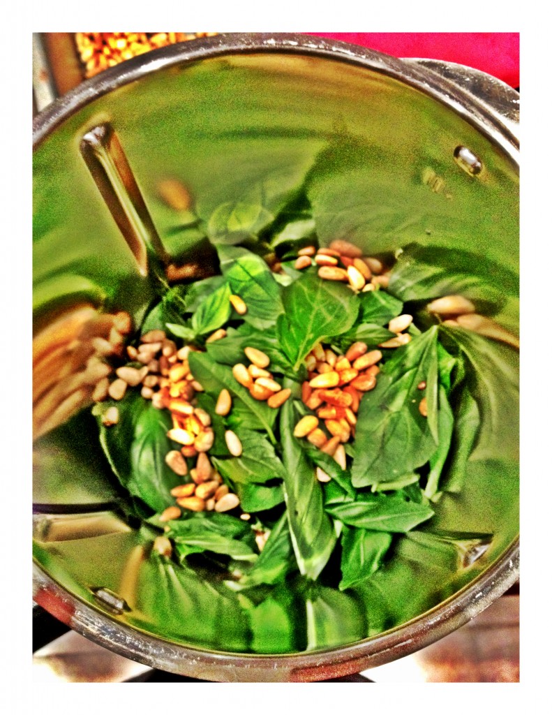 Préparation du pesto au thermomix