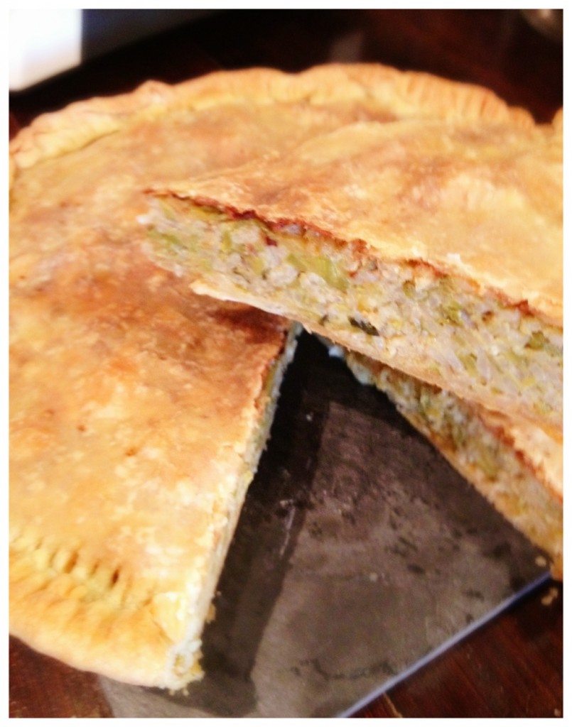 Intérieur de la tarte de courgettes