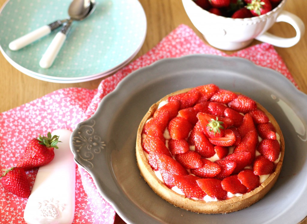 Tarte aux fraises à la crème diplomate