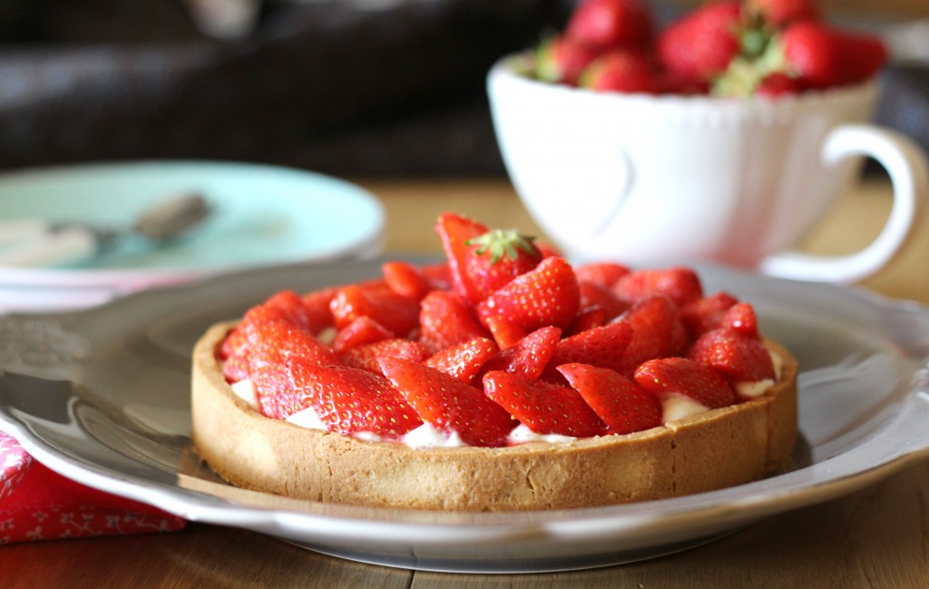 Tarte aux fraises à la crème diplomate