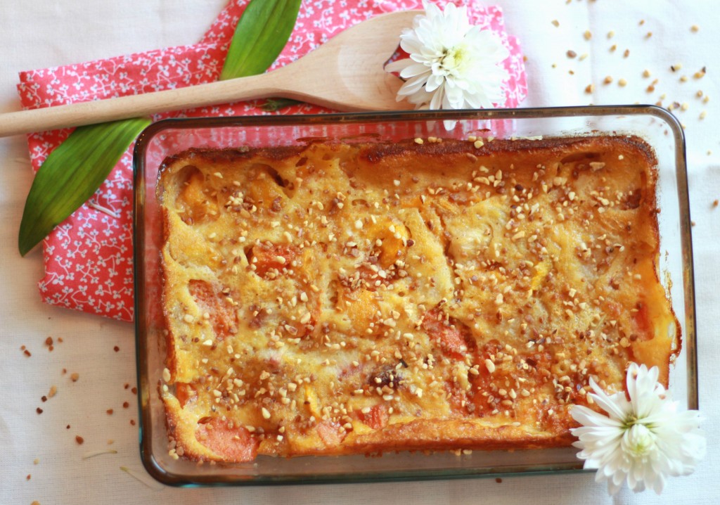 Clafoutis aux pêches et abricots {Sans Gluten} - Peach and apricot clafoutis {Gluten Free}