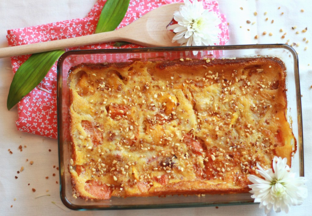 Clafoutis aux pêches et abricots {Sans Gluten} - Peach and apricot clafoutis {Gluten Free}