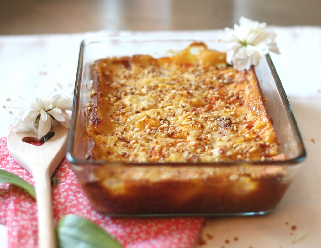 Clafoutis aux pêches et abricots {Sans Gluten} - Peach and apricot clafoutis {Gluten Free}